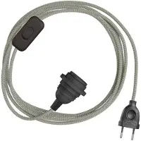 Creative Cables Paralume Snakebis Zig-zag E27-cablaggio Con Portalampada. Cavo In Tessuto A Zig-zag E Spina Bipolare 3 M