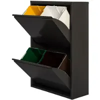 Wellhome Pattumiera Metallica A 4 Scomparti Per Rifiuti E Riciclaggio 68l