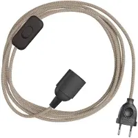 Creative Cables Set Di Cavi Snakebis Zig-zag E14 Con Portalampada. Cavo In Tessuto Zig-zag E Spina A 2 Poli 1.8 M