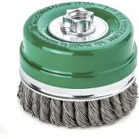 Lessmann Spazzola a tazza in acciaio inox annodata 80x0,5 mm