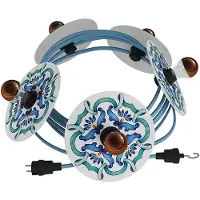 Creative Cables Ghirlanda Sistema Lumet Maioliche Con Cavo Tessile5 Portalampada E Paralumigancio E Spina Nera Con Bulb 7.5 M
