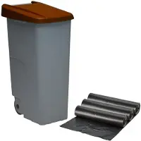 Wellhome Contenitore Per La Raccolta Differenziata 110 Litri Chiuso + 3x Sacchi Della Spazzatura Di 42x57x88 Cm 10 Unità