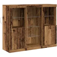 vidaXL LED Credenza Altholz 123 x 37 x 100 cm Holzwerkstoff