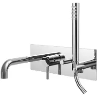 Paffoni Light - Miscelatore per vasca da bagno a parete con miscelatore e corpo, cromo LIG001CR