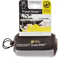 Cocoon TravelSheet Silk / Cotton Sacco a pelo da viaggio (220 x 90 cm, bianco/grigio)
