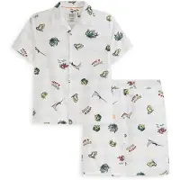 Scotch & Soda Boys 2pc Printed Woven Button Up Shirt & Short Set White Tra Taglia: 3T | Camicie Outlet | Unisex | Bianco