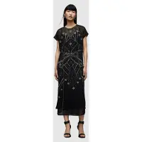 AllSaints Etta Emb Dress Black Taglia: 12 | Abiti Midi Outlet | Donna | Nero