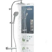 Schutte Sistema doccia SCHÜTTE MADURA FRESH, doccia a pioggia con valvola doccia termostatica, doccetta con 3 funzioni, soffione, doccia