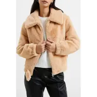 French Connection Avi Iren Faux Fur Mix Toasted Almond Taglia: XL | Giacche in ecopelliccia Outlet | Donna | Marrone