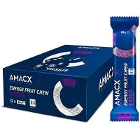Amacx Scatola Di Barrette Energetiche Al Chewing Gum Di Frutta Cassis 38g 12 Unità