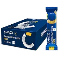 Amacx Scatola Di Barrette Energetiche Al Chewing Gum Alla Frutta Ananas 38g 12 Unità