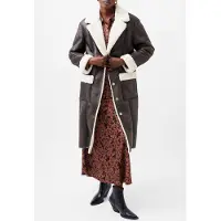 French Connection Arizona Faux Shearling Coat Chocolate Taglia: 16 | Giacche in ecopelliccia Outlet | Donna | Marrone