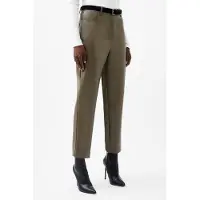French Connection Crolenda Pu Trousers Chocolate Ganache Taglia: 16 | Pantaloni di pelle Outlet | Donna | Marrone