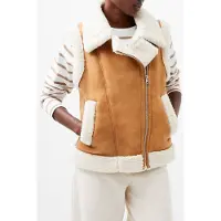 French Connection Camry Suedette Gillet Tan Taglia: XL | Gilet Outlet | Donna