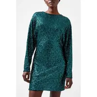 French Connection Elena Sequin Bow Back Dress Forest Taglia: 8 | Abiti Mini Outlet | Donna