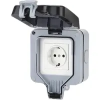INF Presa da muro per esterno con coperchio IP66 Presa elettrica 16A 250V Grigio