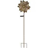 Globo Lampada LED solare 36578, picchetto a terra, marrone ruggine, metallo, vetro