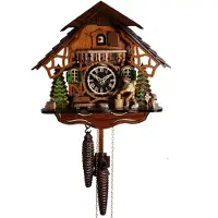 Engstler - Modello 2161 - Pendolo a cucù - Meccanismo a pendolo a carica giornaliera - Legno di noce - 26 cm
