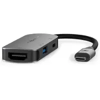 Nedis Ccgb64230gy01 Adattatore Usb Multiporta 3 In 1 Usb 3.2 Gen 1 Usb-c M-hdmi/usb-a F/usb-c F 5 Gbps Nichelato 0.1 M