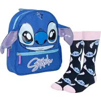 Cerda Stitch Set Di Zainetto Scolastico Piccolo E Calzini Con Disegno Di Viso Stitch