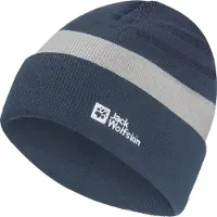 Jack Wolfskin Kid's Stripy Knit Beanie Berretto Bambini (51-53 cm, blu)
