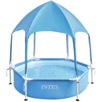 Intex 28209NP - Piscina con struttura in metallo e copertura (183x38cm) con spruzzatore d'acqua Piscina per bambini Piscina per bambini
