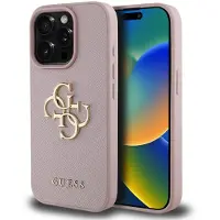 GUESS Custodia Per Telefono Pu Grained 4g Metal Logo Iphone 15 Pro