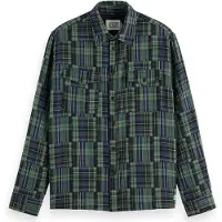 Scotch & Soda Relaxed Fit Patchwork Shirt Navy Check Taglia: M | Camicie Casual Outlet | Uomo | Blu