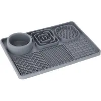 Kerbl Schleckmatte XL 30 x 20 cm (Grau, Silikon, zur langsamen Futteraufnahme)