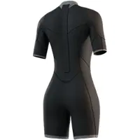 Mystic Muta Shorty Da Donna A Maniche Corte Con Cerniera Posteriore Brand Flatlock 3/2mm