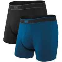 Saxx Daytripper Boxer Brief Fly 2-Pack Intimo sintetico Uomo (XXL, blu/nero)