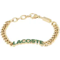 Lacoste Bracciale Da Uomo In Acciaio Placcato Oro Script 2040477 — Bracciale