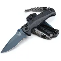 Benchmade Coltello pieghevole Mini Adira, depth blue grivory, dentatura lama