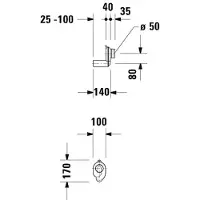 Duravit Siphon aspirant pour évacuation horizontale des urinoirs, encastré, 0051120000, 0051120000