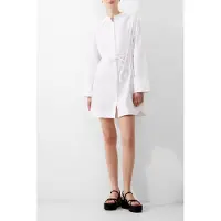 French Connection Alissa Cot Wide Slv Shirt Dres Linen White Taglia: S | Abiti Mini Outlet | Donna | Bianco