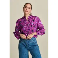 Pom Amsterdam Blouse - Milly Featherfest Cactus Pink Taglia: 34 | Magliette intime Outlet | Donna | Rosa