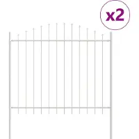 vidaXL Recinzione da giardino WOERDEN, 2 pezzi, 170 x 165 cm, bianca