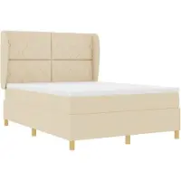 vidaXL Letto a molle con materasso grigio scuro 90x190 cm crema