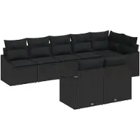 vidaXL Set di divani da esterno, 8 pezzi, nero [Materiale sintetico]: rattan sintetico