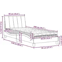 vidaXL Letto con materasso "Hanko" crema 90x200 cm tessuto