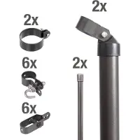 Alberts 634513 Set di angolari per recinzioni, prese a terra a innesto, zinco-fosfato antracite-metallico, recinzione in rete metallica, altezza recinzione: 80 cm