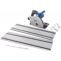 HBM Sega a tuffo professionale 165 mm da 1200 Watt, sega a cingolo con binario 2 x 700 mm