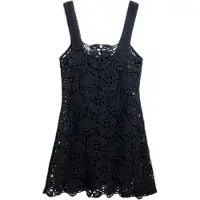 Desigual , Abito mini crochet, Cotone, Nero, XS