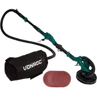 Vonroc Levigatrice telescopica per cartongesso / Levigatrice a giraffa per soffitti e pareti 1050W-Ø225mm