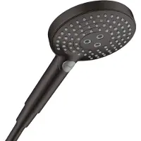 Hansgrohe Raindance Select S, doccetta manuale 120 3getti, tecnologia PowderRain EcoSmart+, finitura nero opaco
