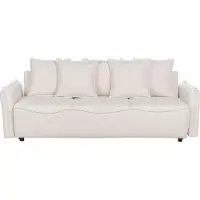 Beliani Divano letto imbottito bianco panna con cuscini contenitore sfoderabili soggiorno moderno stile minimalista