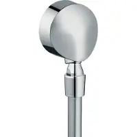 Hansgrohe Raccord mural FixFit E avec clapet anti-retour et rotule, chromé, 27505000, 27505000