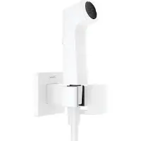 Hansgrohe Bidette Douchette à main 1jet E EcoSmart pour eau chaude, avec support de douche et flexibles de douche, 29233700, 29233700