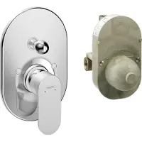 Hansgrohe Rebris S - Miscelatore da parete per vasca con corpo, cromo 72448000