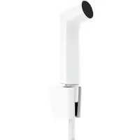 Hansgrohe Bidette Douchette à main 1jet S EcoSmart avec support de douche Porter S et flexibles de douche 125cm, 29238700, 29238700